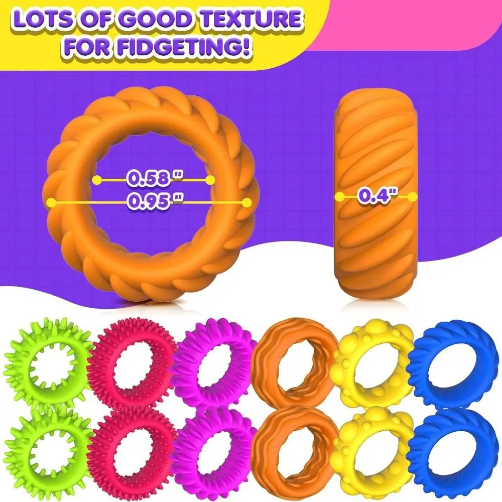 

With Tips Sensory Fidget Rings Enhancing Attention Silicone Silent Decompressors Rings Unique Stretchable Silicone Sensory Ring