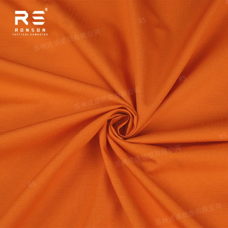 

13#Neon Orange Fluorescent Orange Luminous Orange TC6535 Ripstop 65%Polyester 35%Cotton Woven Workwear Fabric for Garments