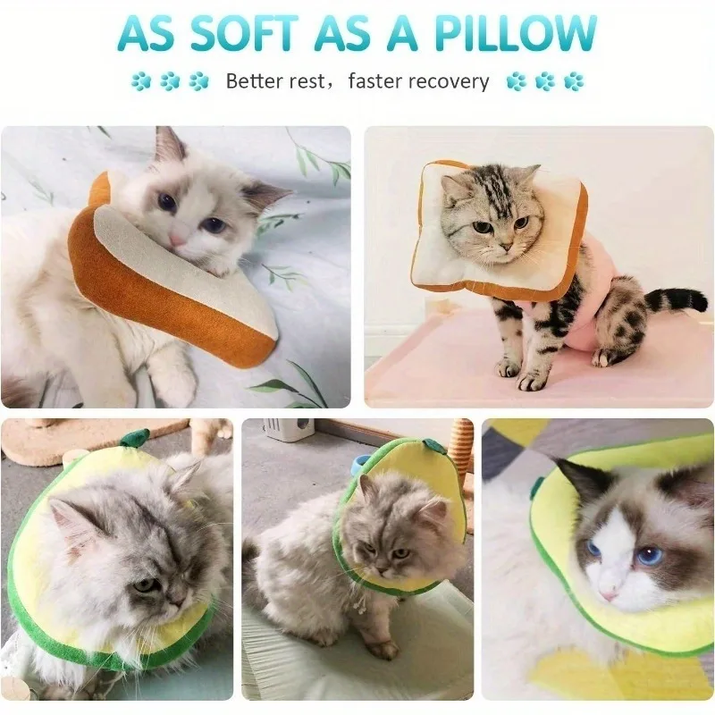 ペット用のかわいい猫用首輪、手術後の舐め防止エリザトーストネックコーンカラー、猫や超小型犬に最適