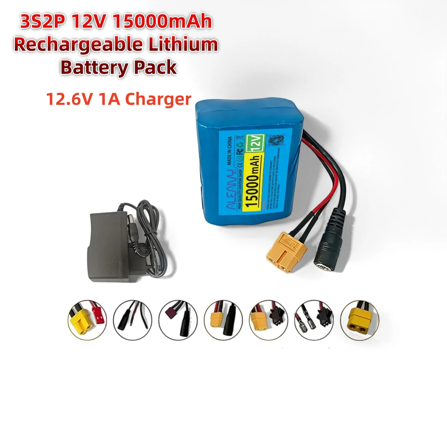 3S2P 12V 15000mAh Rechargeable Lithium Battery Pack with 12.