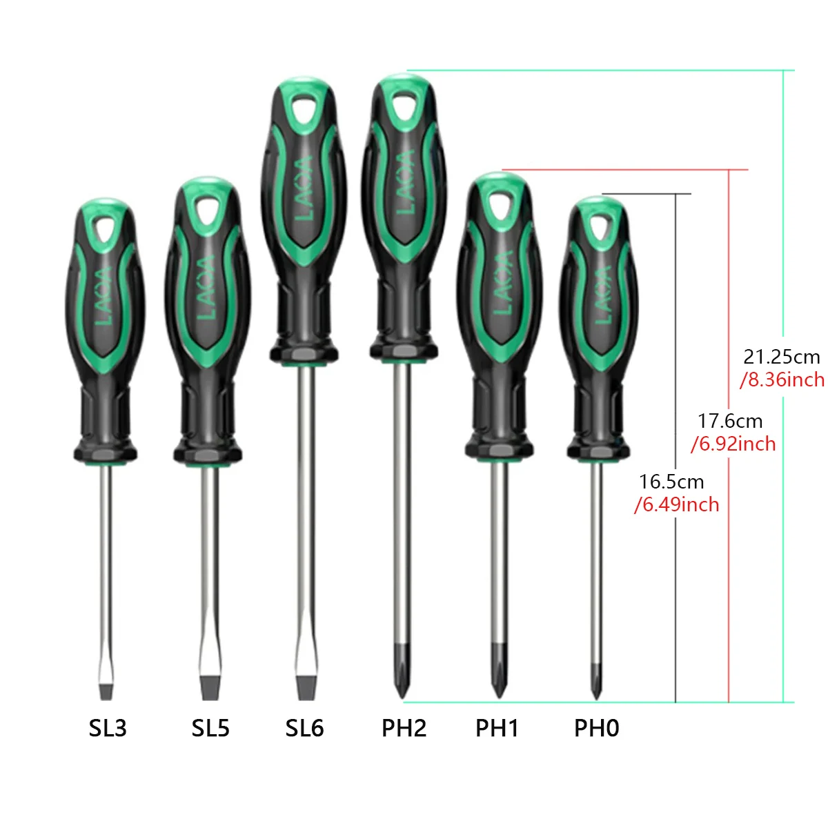 Laoa 6 Stuks Schroevendraaiersets Philips Schroevendraaier Rechte Schroevendraaier Huishoudelijke Gereedschapset Reparatie Toolkit