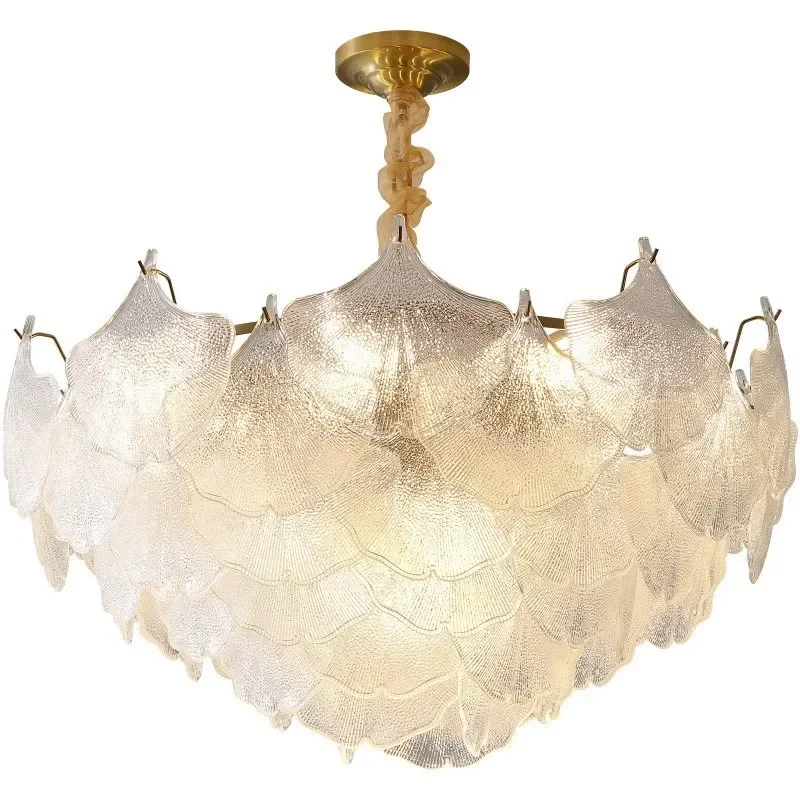 Living room chandelier new modern simple cream wind chandelier Internet celebrity ginkgo biloba dining room bedroom light