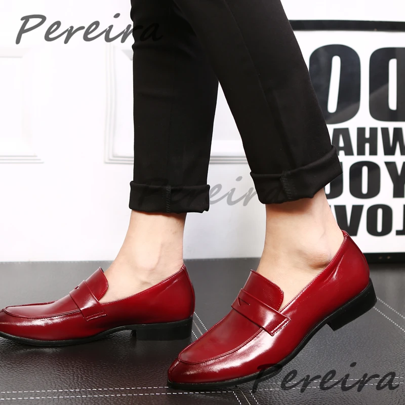 

British Style Men's Pointed Toe Slip-On Loafers Glossy Solid Soft Leather Shallow Casual Shoes Spring Summer New Low Heel Shoes