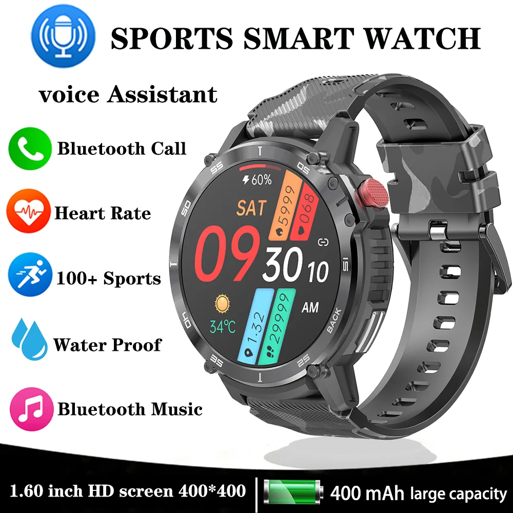 

Xiaomi Mijia 4GB Smartwatch Men Bluetooth Call Voice Assistant Men's Watches Waterproof Heart Rate Monitor Sport Fitness Tracker