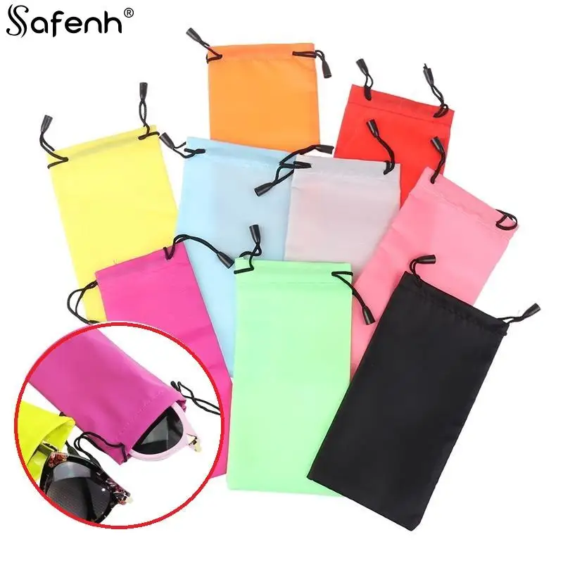 5pcs Fabric Sunglasses Bag Drawstring Pouch Myopia Glasses Case Soft Eyeglasses Pocket Spectacles Cloth Bag Eyewear Accessories