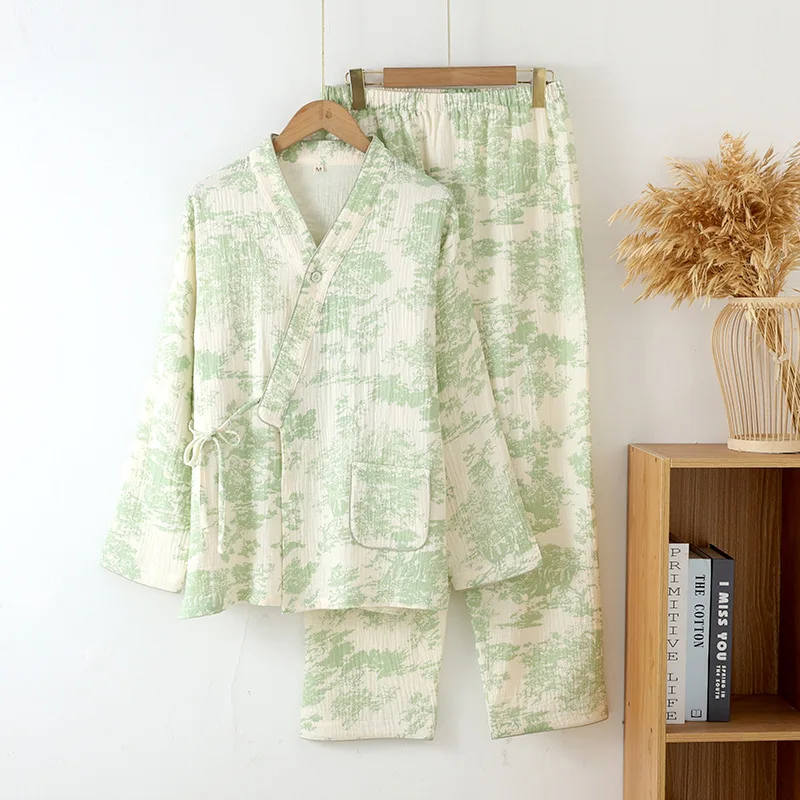 Cotton Pajamas Autumn New Floral Pyjamas For Women Clothing Two Piece Set Of Clothes Pijam Femme Long Sleeve Home Wear