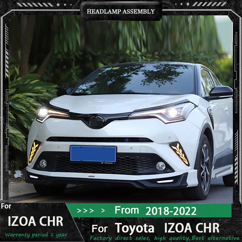 2PC Suitable for Toyota 18 CHR headlight assemblies, Yize IZOA modified high-end LED daytime running lights, streamer turn signa