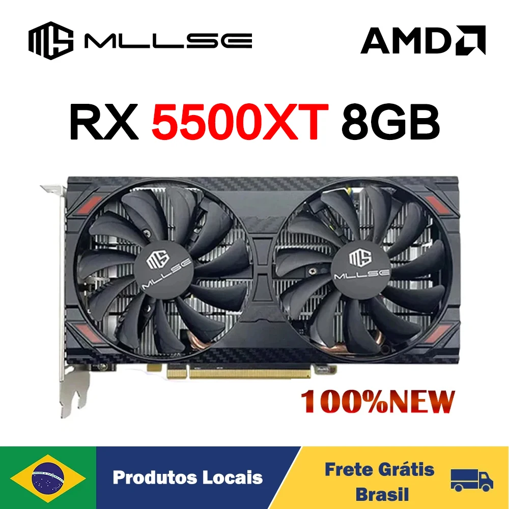 MLLSE-Carte graphique RX 5500XT, 8 Go GDDR6, pour jeux vidéo, AMD Radeon, 8 broches + DP * 2 + HDMI * 1