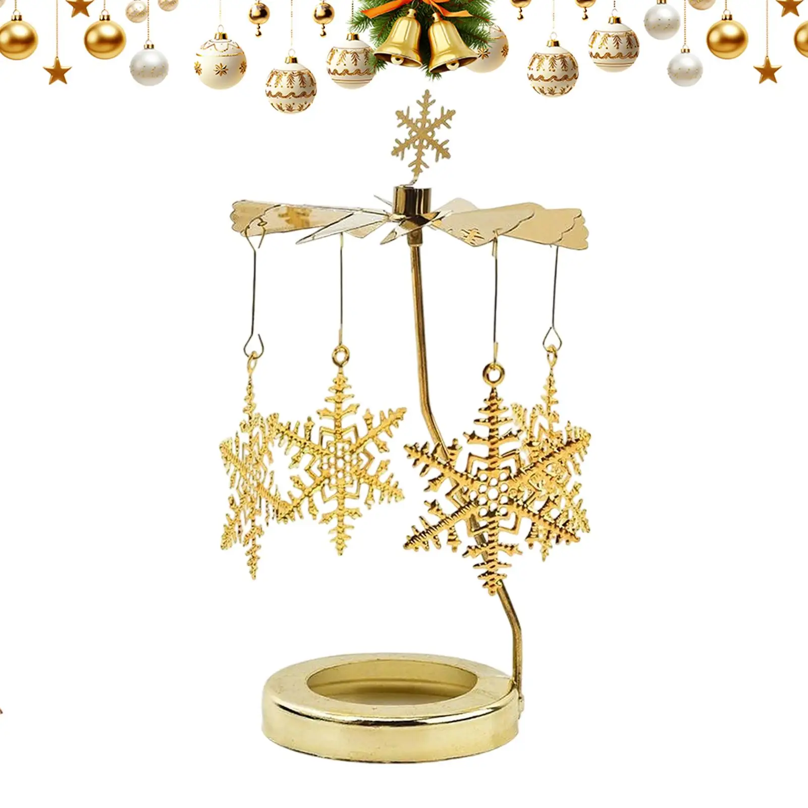 Candle Carousel Christmas Metal Scented Candle Stand Tray Home Decor Display For Meditation Entryway Office Living Room Shelf