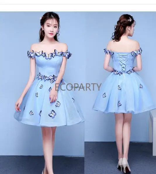 2024 Chorus Dance Performance Suit Sky Blue Butterfly Bridesmaid Evening Prom Indian Dresses Patterns for Wedding Bridesmaid