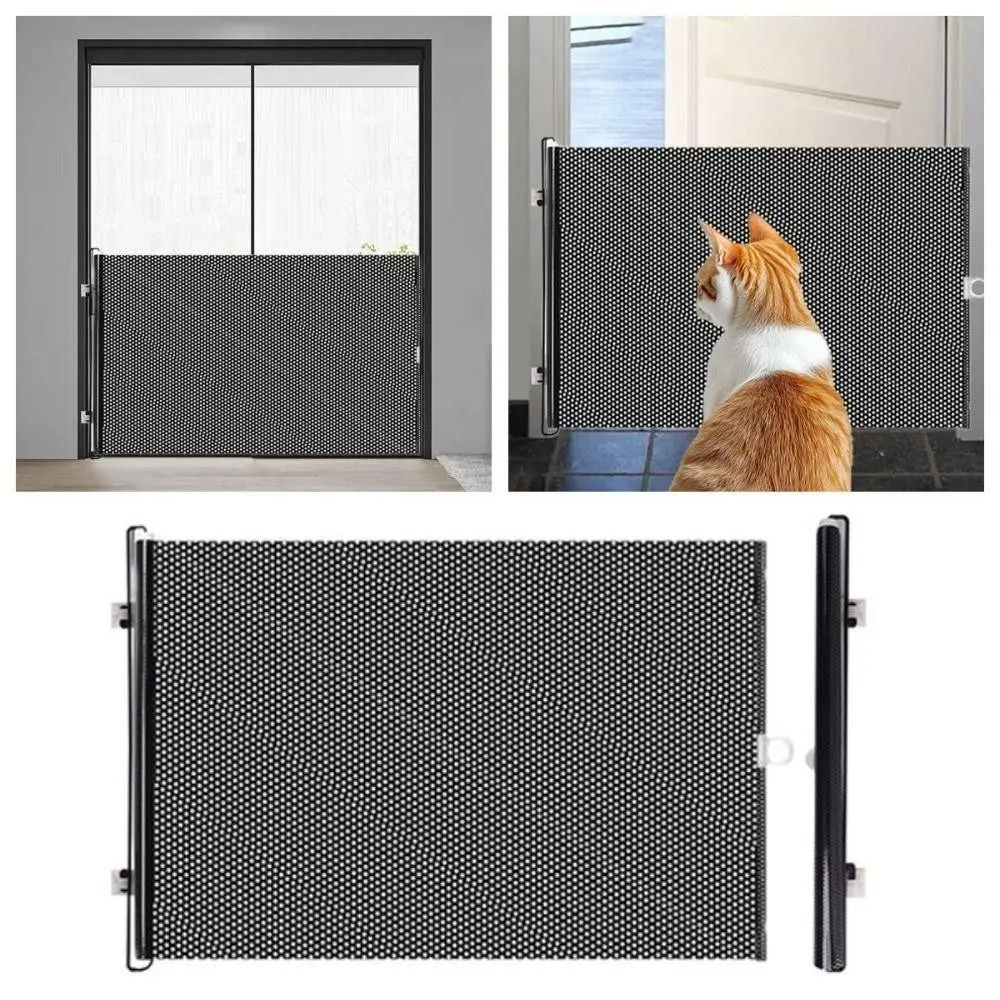Barrera Retráctil para Mascotas con Ganchos Universales, Puerta de Seguridad Plegable para Mascotas, Fácil Instalación, Puerta de Aislamiento para Mascotas
