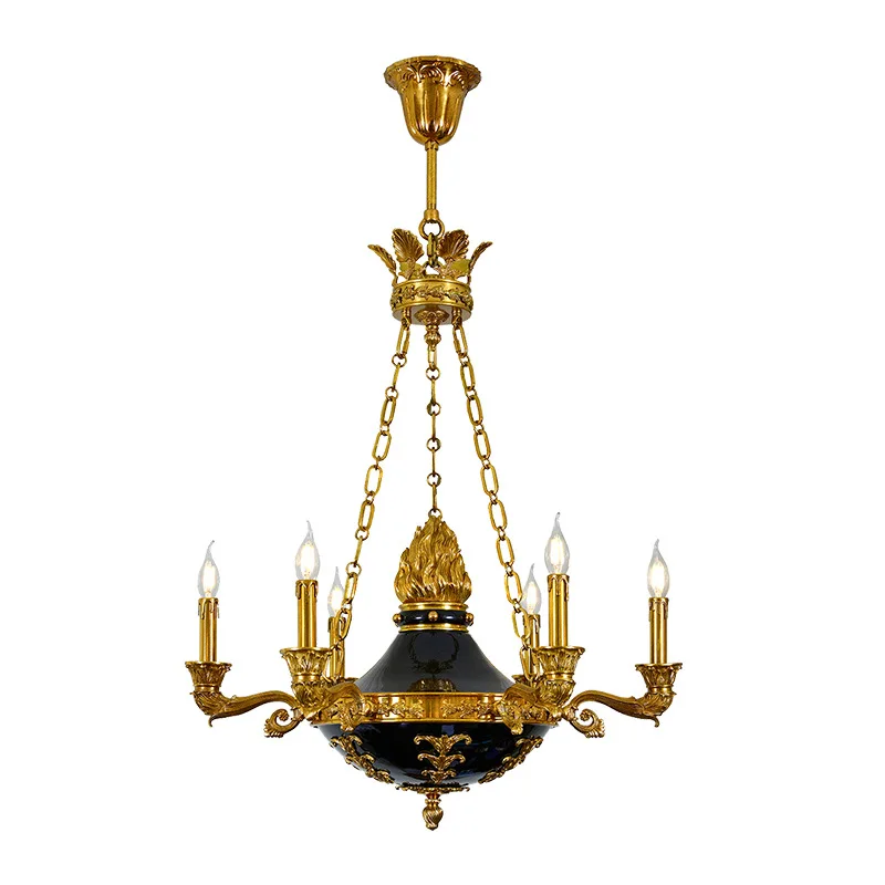 

French all-copper chandelier, retro entrance, living room, bedroom, study