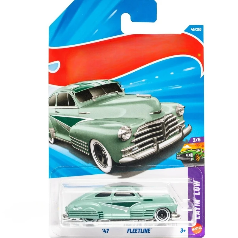45/250 '47 Fleetline Layin' Low 3/5 Vintage 1947 Lowrider Diecast Car Mint Green Metal Toy Vehicle Kids Collectible Gift