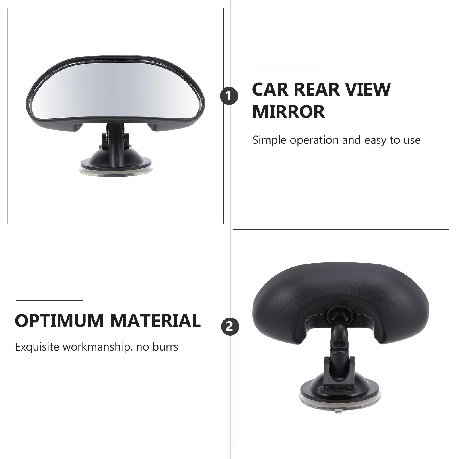 High Quality Child Safety Rearview Mirror for Car Use Large Clear View Mirror for Infant Monitoring Suction Cup Installation No
