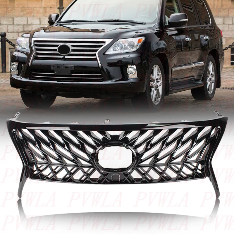 

Gloss Black Upper Grille Cover for Lexus LX570 2012 2013 2014 2015 Front Bumper Car Accessory Enhancements