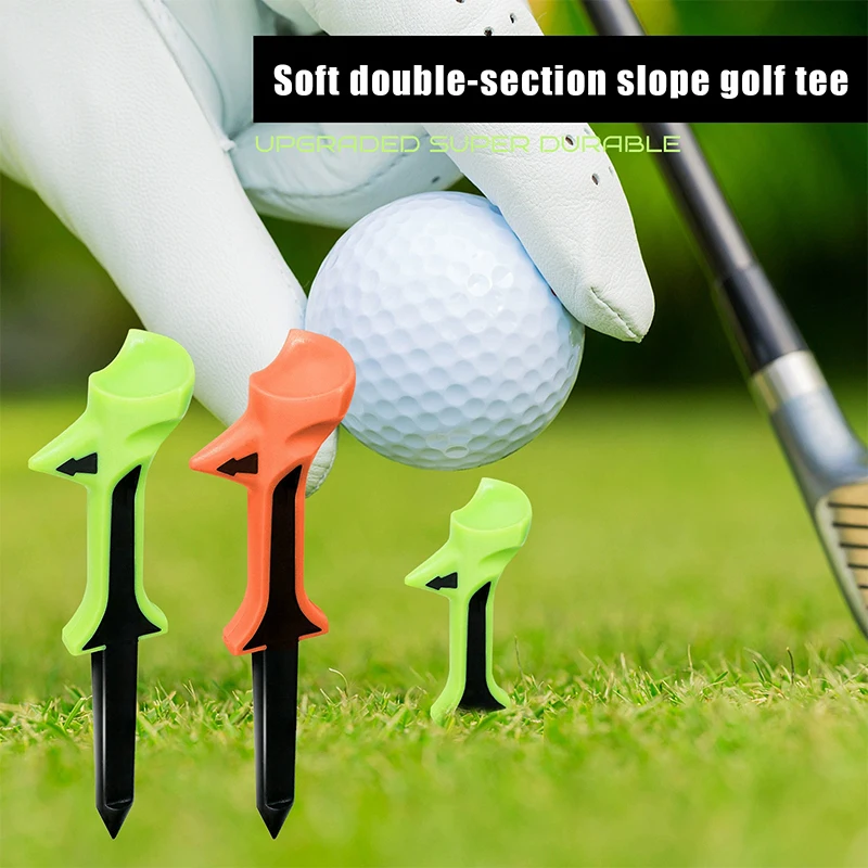 New Double-section Sloped Ball Tee Golf Tee Colored Plastic TEE Golf Supplies Training Accessories Professional Golf Supplies