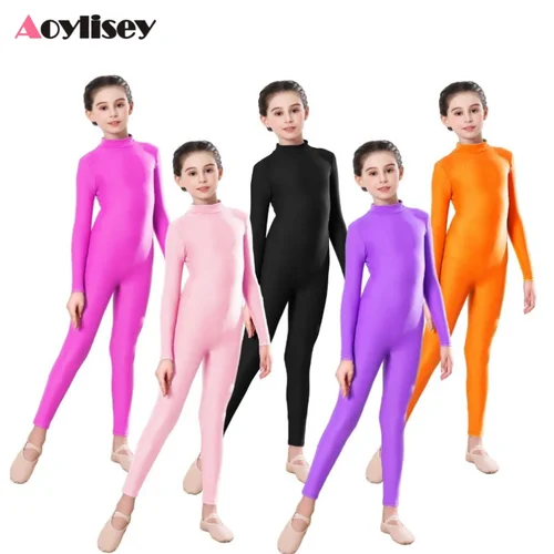 Imagen 1 del producto Ropa de baile para patines y Ballet para niños, traje de gimnasia para niñas, mono de manga larga, mono para niños, ropa de entrenamiento y actuación