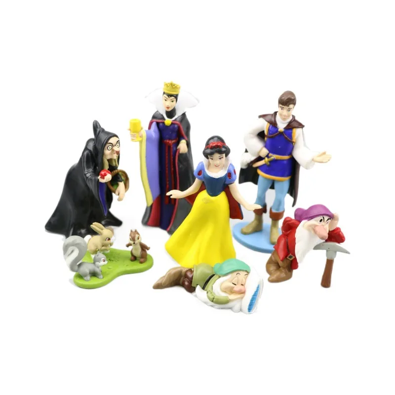 8pcs/set Disney Snow White and Dwarfs Witch Prince Queen Room Decoration Doll Desktop Ornament Toy Kids Brithday Xmas Gifts