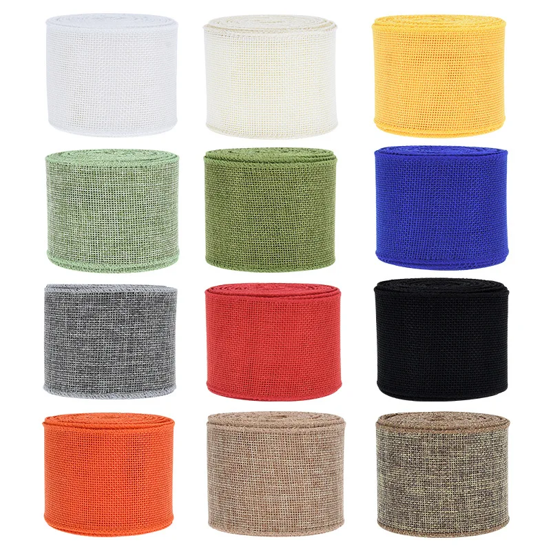 

10 Yards Jute Ribbon Colorful Yarn Ribbon Vintage Gift Ribbon Wide Linen Ribbon Bow Decorative Ribbon For Gift Wrapping DIY Craf