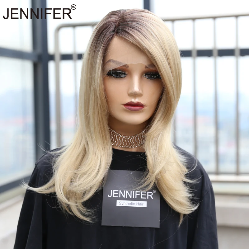 Synthetic Lace Wig Medium Straight  613 Side Part Lace Wigs For Women Glueless High Temperature Fiber  Cosplay/Daily Wear Wig