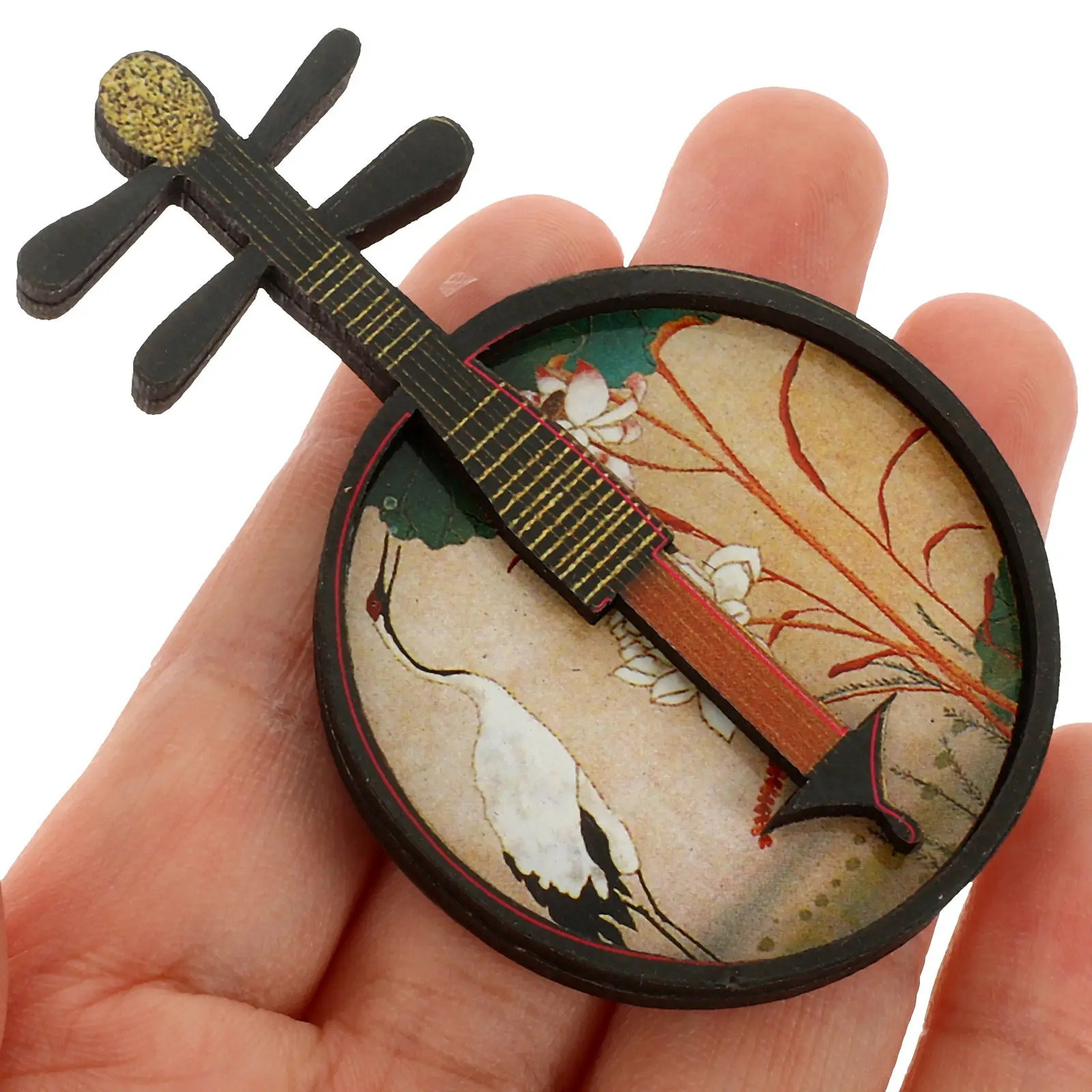 

Миниатюрный китайский музыкальный инструмент для кукольного домика, традиционный музыкальный реквизит, реалистичный мини-аксессуар для дома, изысканное украшение для интерьера