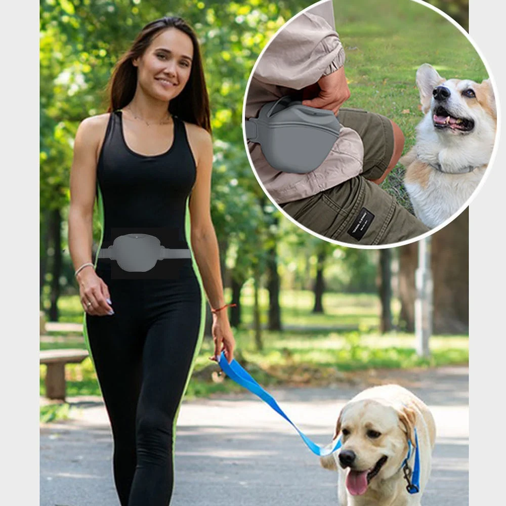 Food Grade Silicone Dog Training Waist Bag Portable Belt Dog Food Bag Outdoor Dog Training Feeding Bag Pet Portable Belt