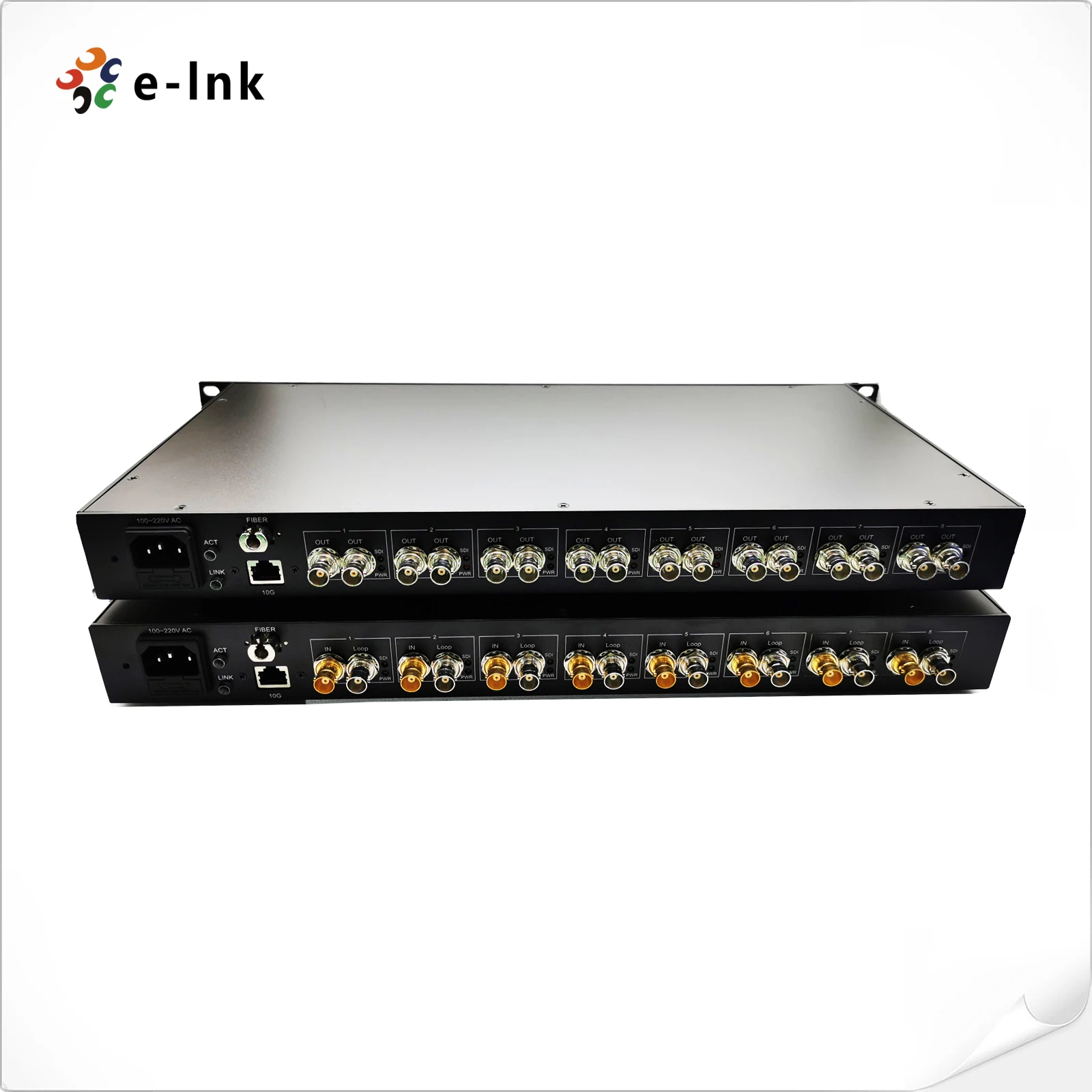8 Channel 3G SDI Fiber Converter with 10G Ethernet and Loop Out LC Connector 20KM sdi fiber extender multiplex
