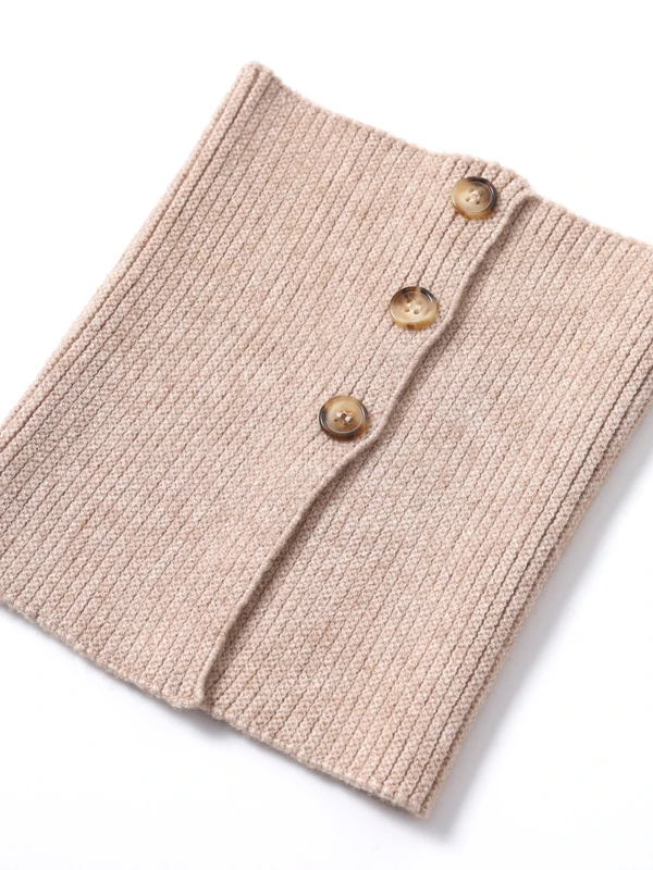 

Fashionable Knitted Button Neck Warmer Scarf Women's Autumn Winter Color Decorative Sweater Thermal Neck Protection