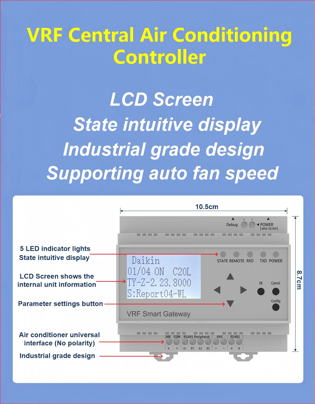 Smart VRF Central Air Conditioning Controller With Zigbee Gateway Electric-powered for Home Use