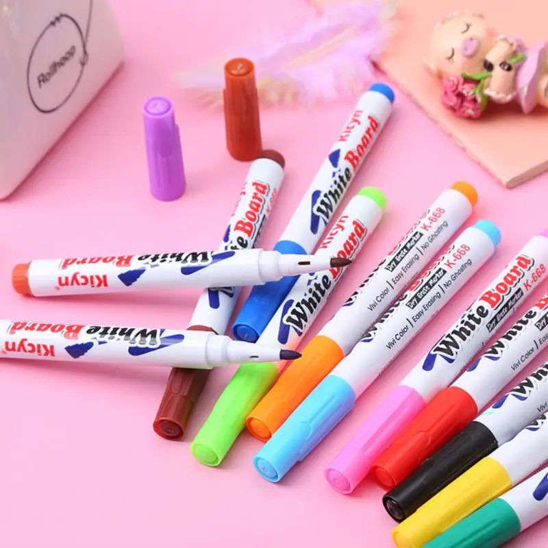 Pintura Mágica Água Canetas Doodle Flutuantes, Magic Whiteboard Marker, 8 cores, 12 cores