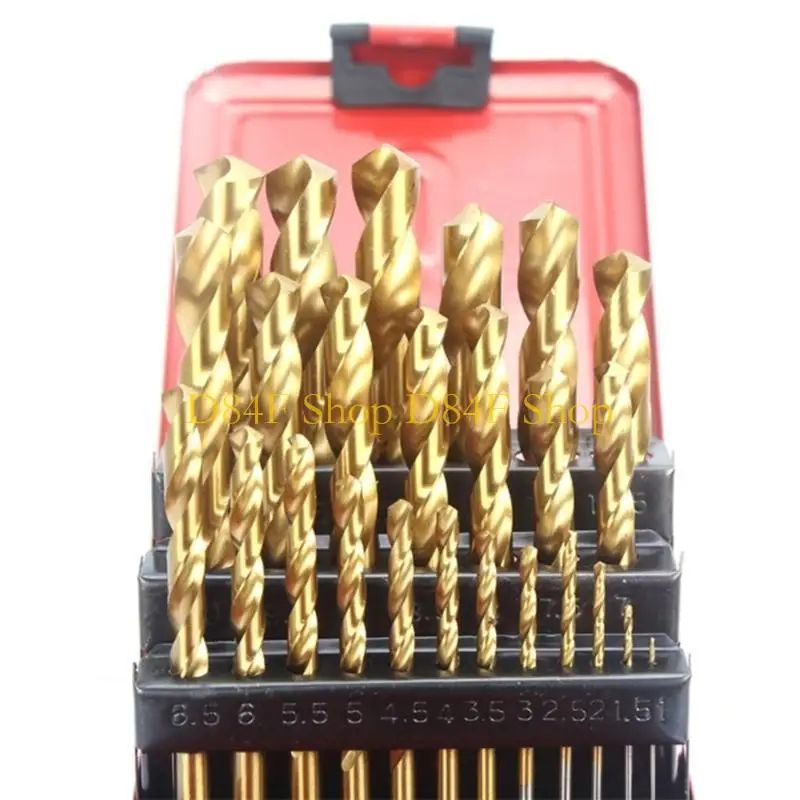 

Набор спиральных сверл D84F для меди и металла с ящиком для хранения Сверла из быстрорежущей стали (1-13 мм)
