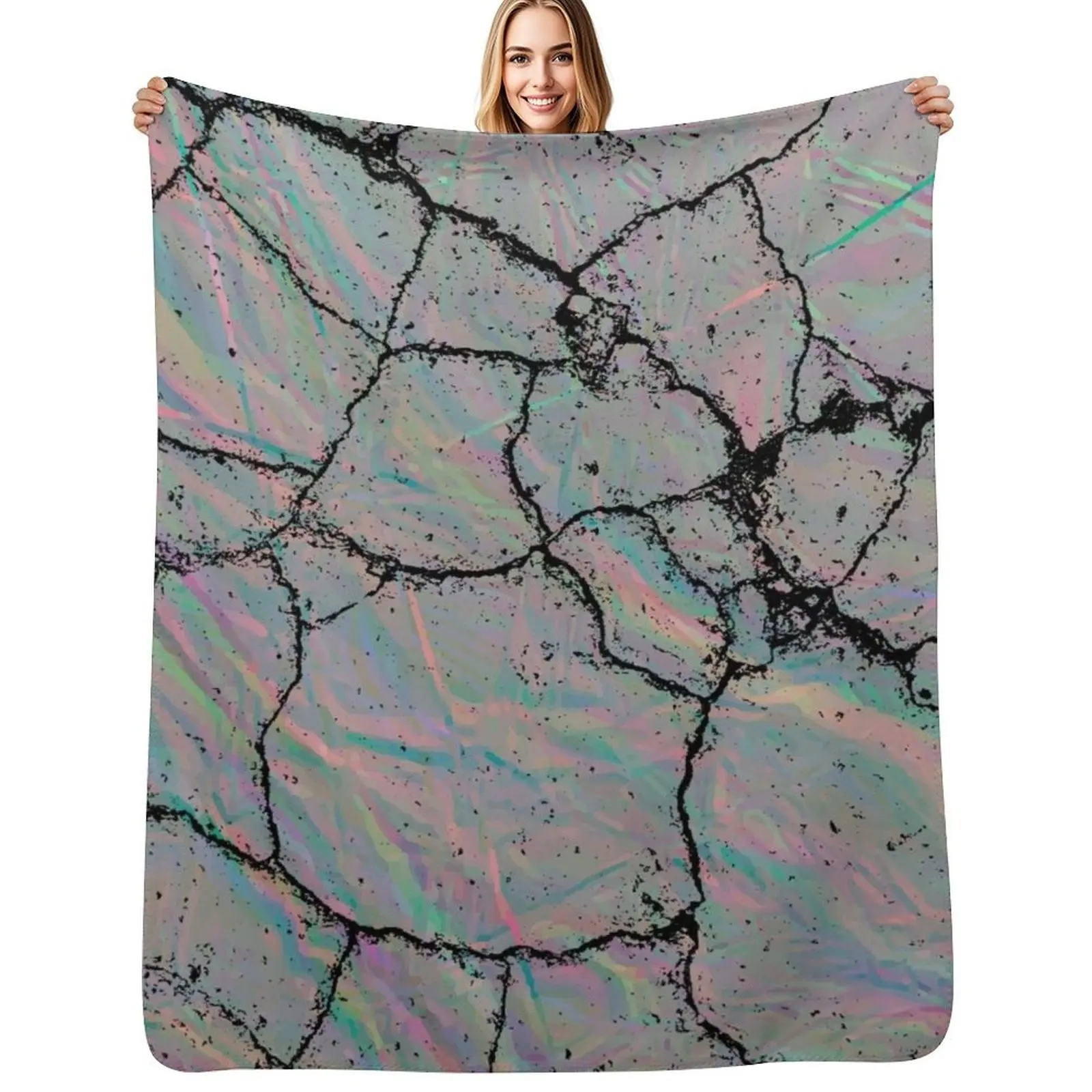 

Abstract rocks Rainbow design Throw Blanket Flannel halloween Blankets
