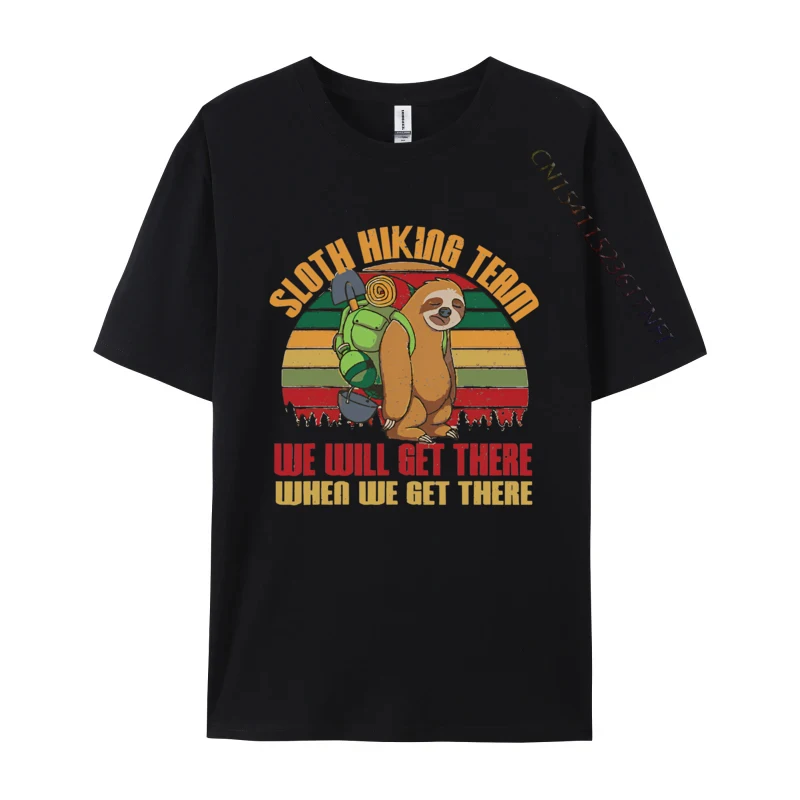

Sloth Hiking Team Funny Camping Outdoor T-shirts Vintage T-Shirt Premium Cotton Casual Tshirt Print Black Graphic Tees
