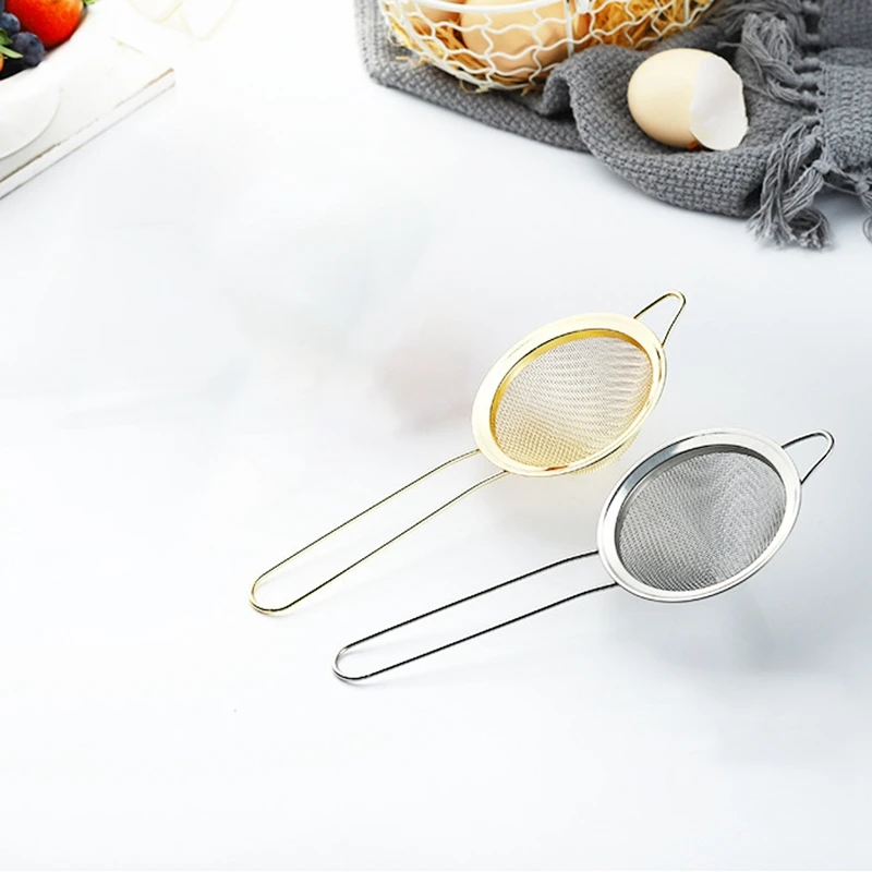 Fine Mesh Strainer, Colander Sieve Sifters With Long Handle For Kitchen Bar Tools Juice Strainer Cooking Metal Colander Drainer