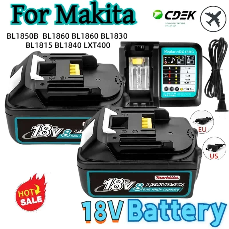 

Original for Makita 8Ah/12Ah 18V rechargerable Battery BL1830B BL1850B BL1850 BL1840 BL1860 BL1815 Replacement Lithium Battery