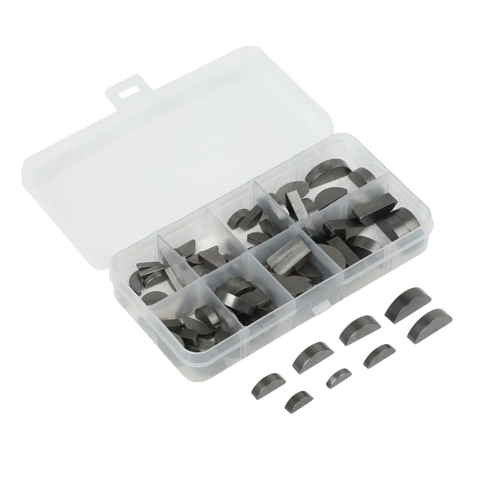 80pcs Carbon Steel Key Assortment Set Half Moon Keys Metric Keyway And Key Shaft Crank Key For Mechanical Crankshaft