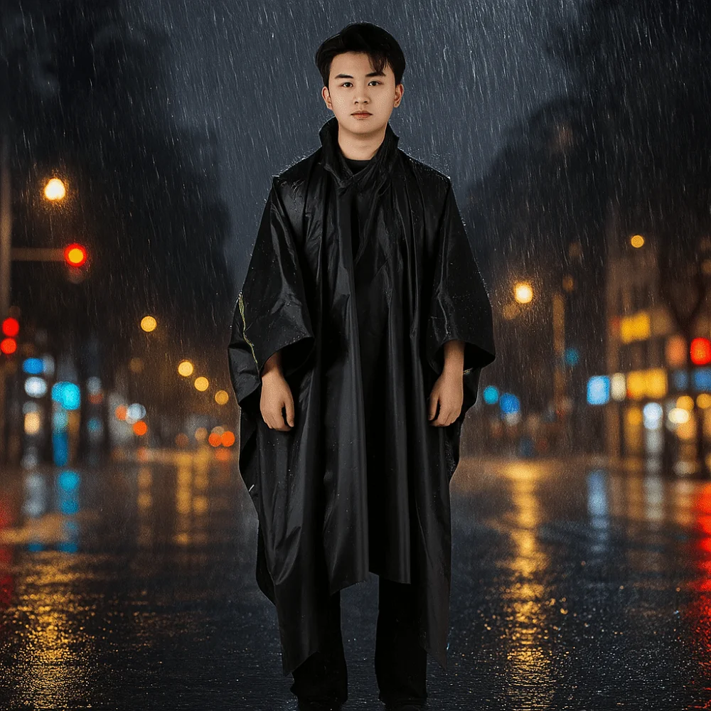 

3 in 1 Cycling Rain Poncho Waterproof Portable Rain Cape Cloak Adult Unisex Front Pocket Motorcycle Rain Cover Climbing