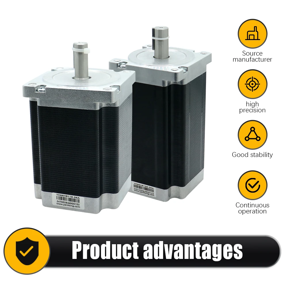 HLTNC YAKO bifásico 86 Nema34 8 cables 8.5NM 12NM Motor paso a paso de circuito cerrado YK86HB118-6A YK86HB156-6A para Cnc
