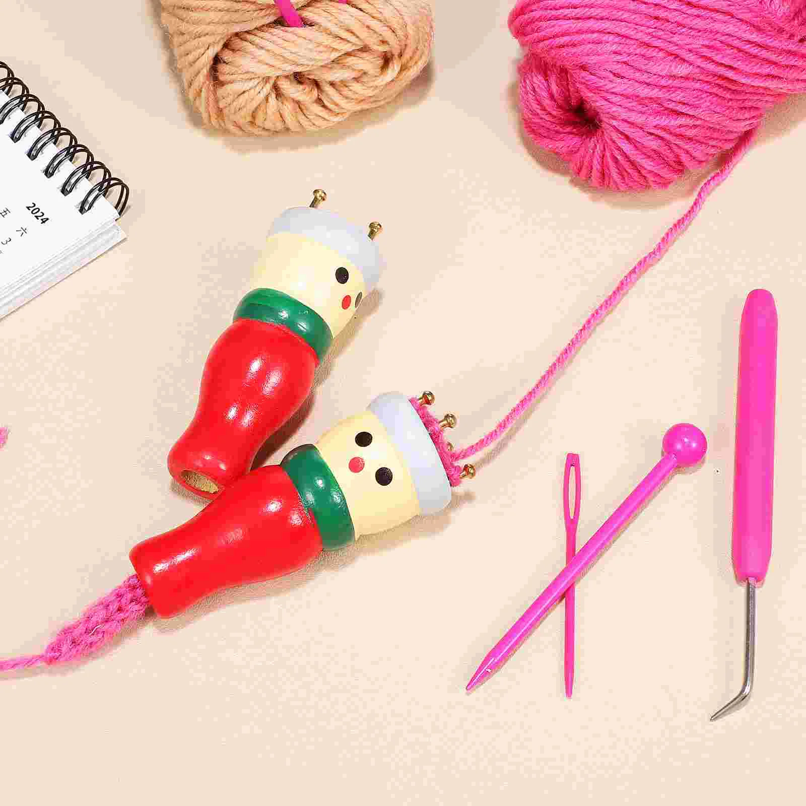 4 Pcs Knitted Set Yarn Wool Knitter Self Made Knitting Loom Weaving Plaything French Kit Tool