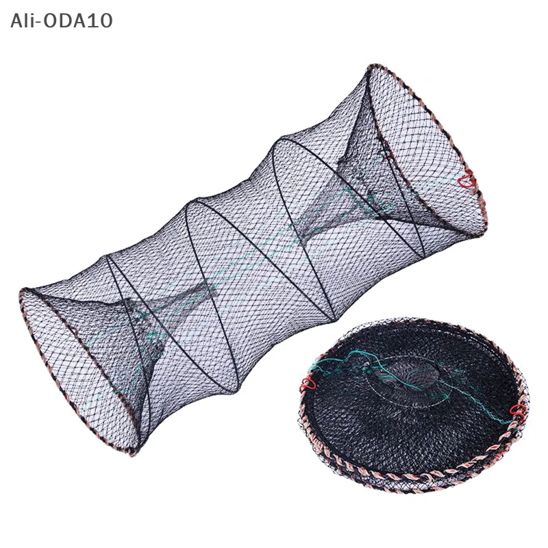 

ODA10-Foldable Crab Cage Crayfish Crab Fish Trap Net Shrimp Lobster Cage Circular Collapsible Fishing Gear Fishing Accessory