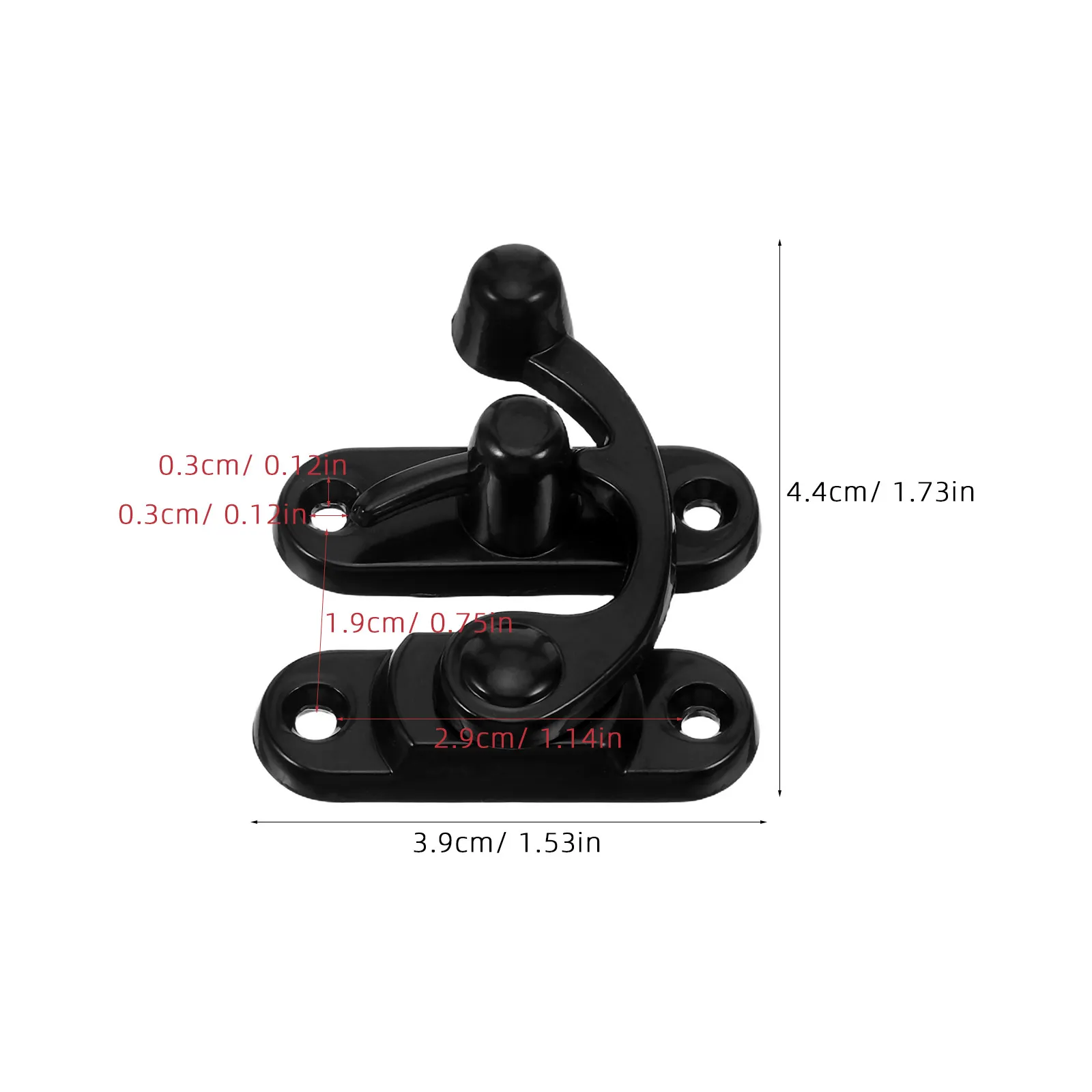 4Pcs Zinc Alloy Swing Latch Small Cabinet Latch Hardware Black Swing Arm Clasp for Catch Jewelry Toolbox