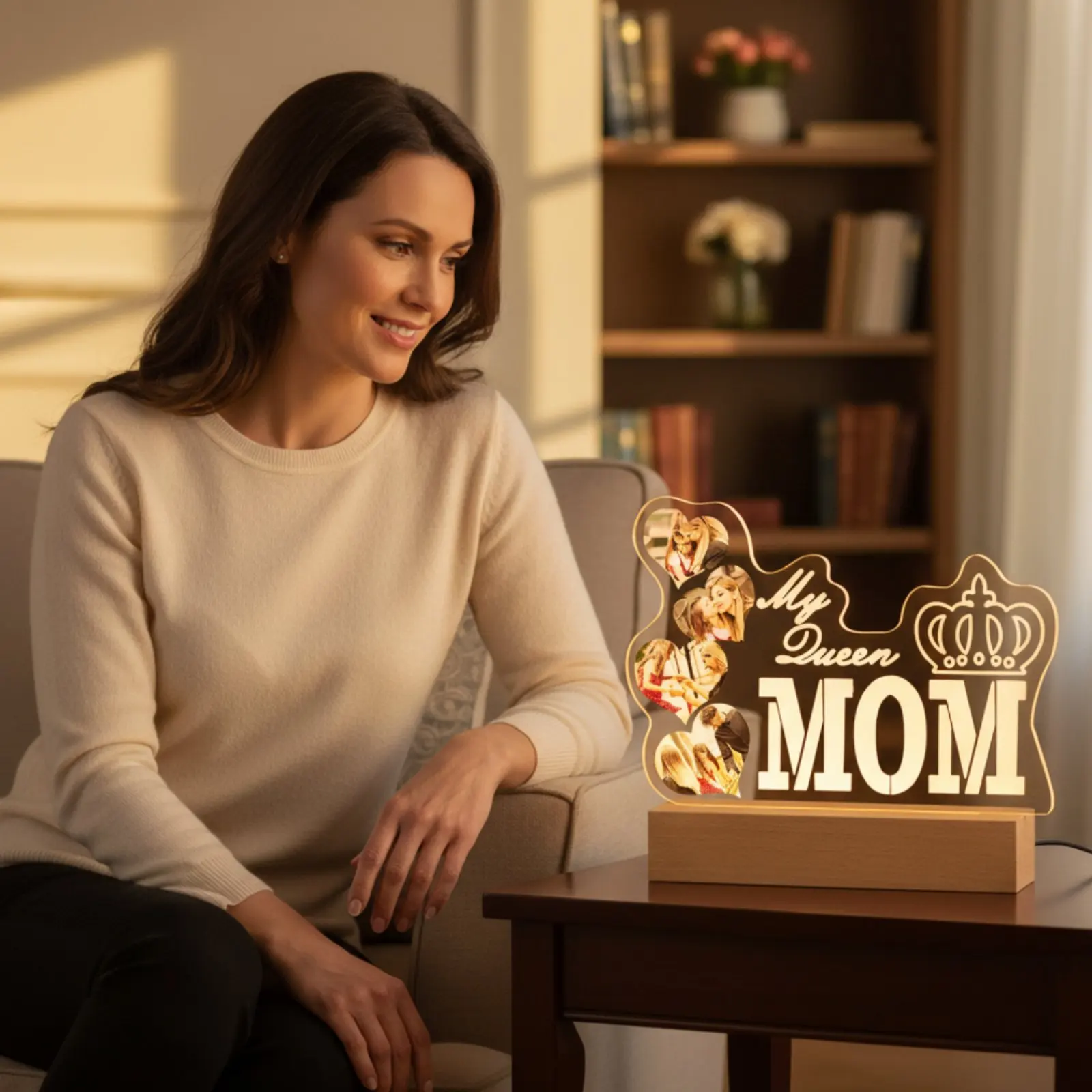 

Personalized Photo Night Lamp Memorable Keepsake Acrylic Illuminated Lamp Engraved Acrylic Night Lamp Plug-in Powered Mom Photo