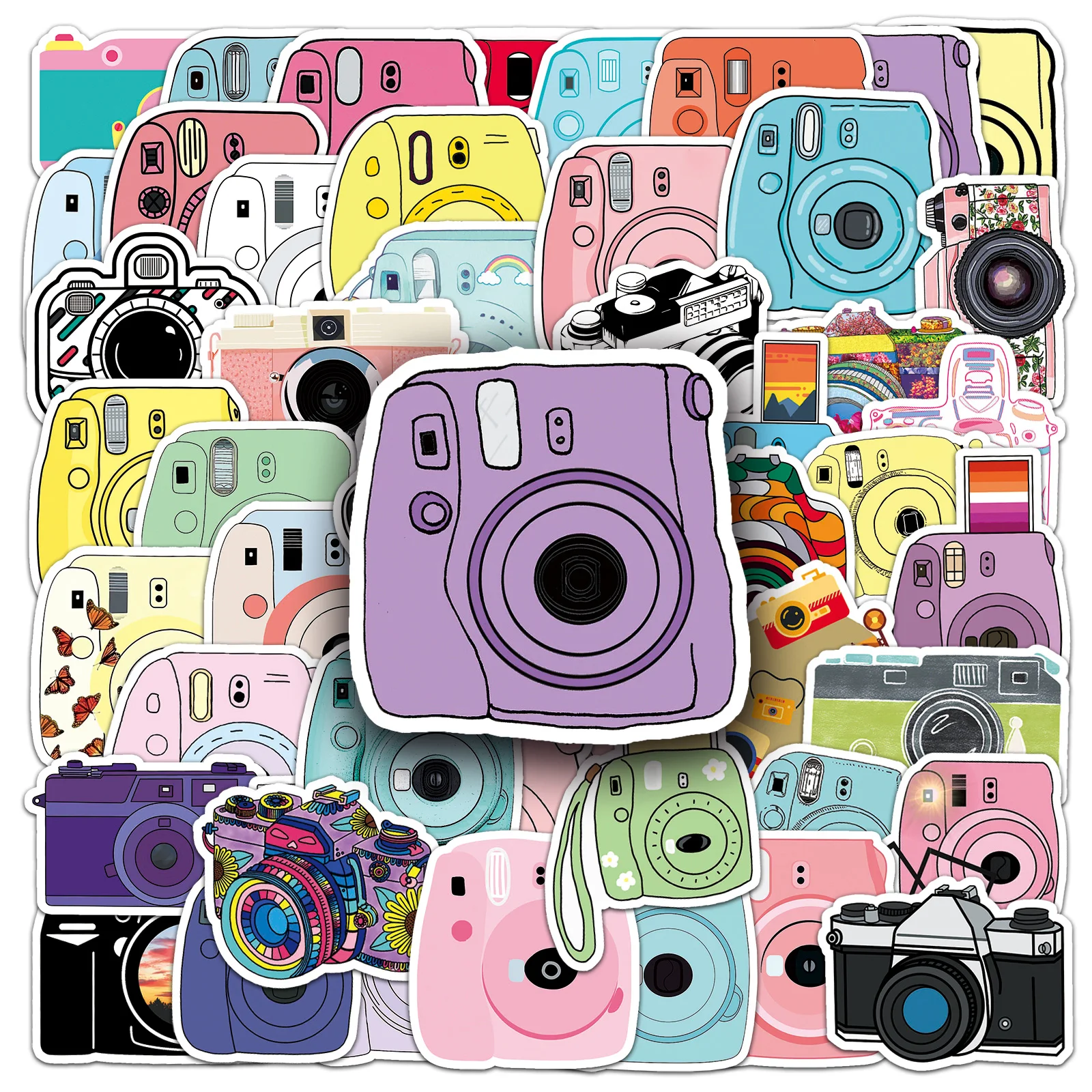 50pc Camera series Cartoon Cute Graffiti Stickers Suitcase Laptop Guitar Skateboard Personalized Decoration Stickers