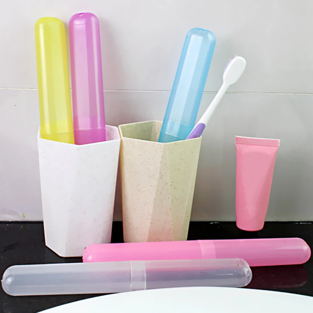 

7pcs Case Travel Holder Case For Outdoor Business Trips Plastic Toothbrush Organizer Toothbrush Storage Holder