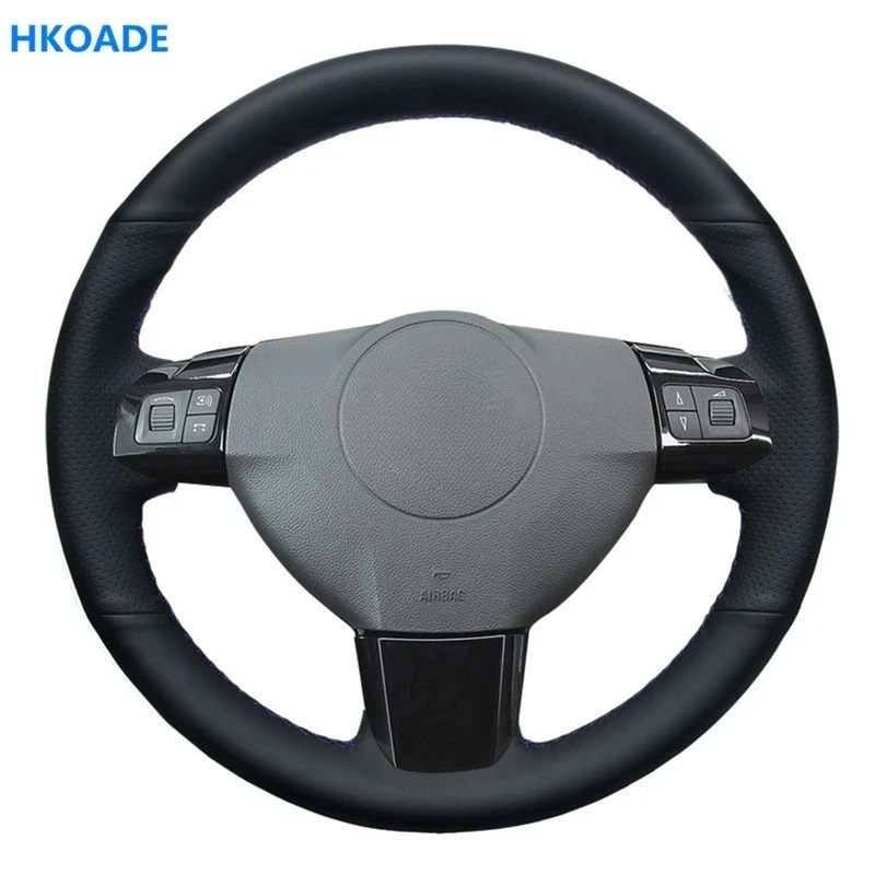 DIY Black Hige Soft Artificial Leather Car Steering Wheel Cover For Opel Zaflra (B) Signum 2005 Vectra (C) Astra (H) 2004-2009