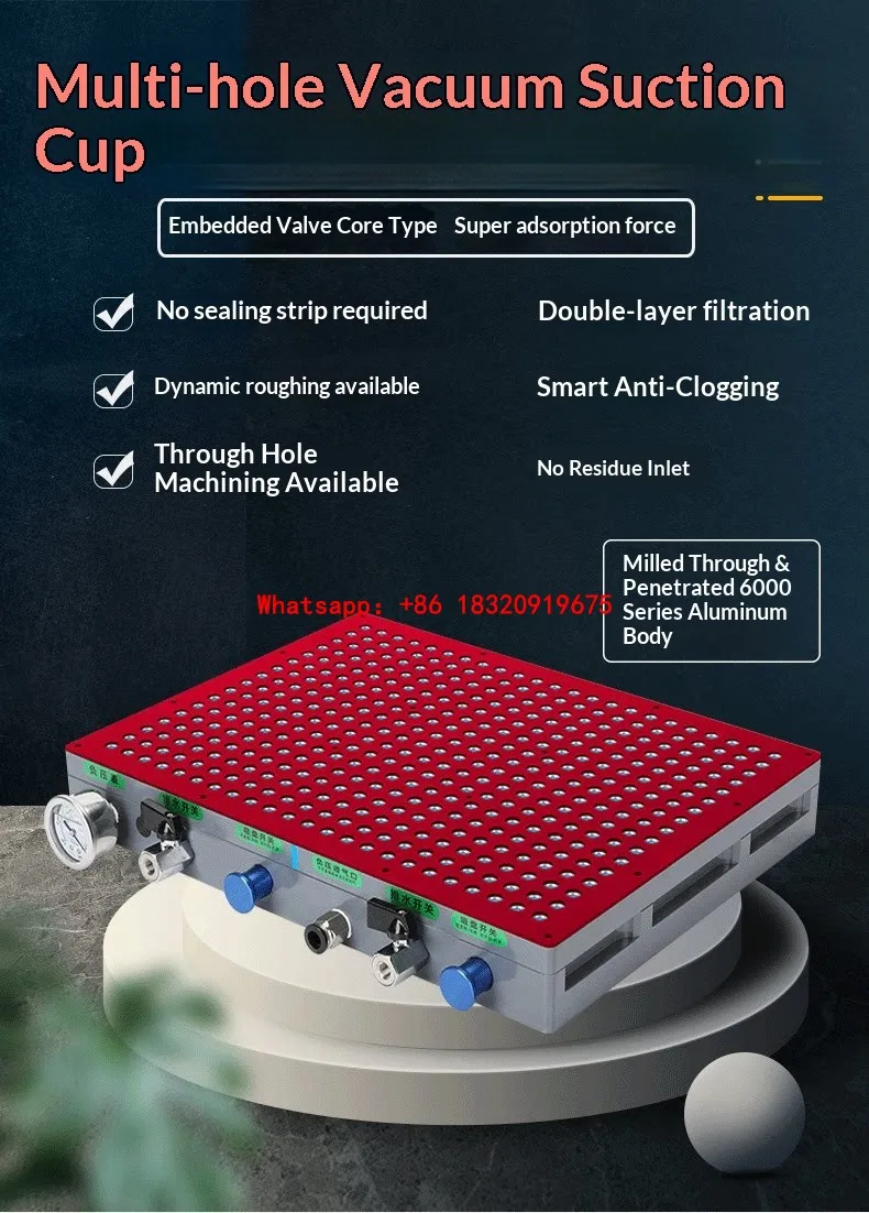 Cyclmotion Upgraded multi-point vacuum suction cup for industrial multi-port machining centers (gasket-free design)