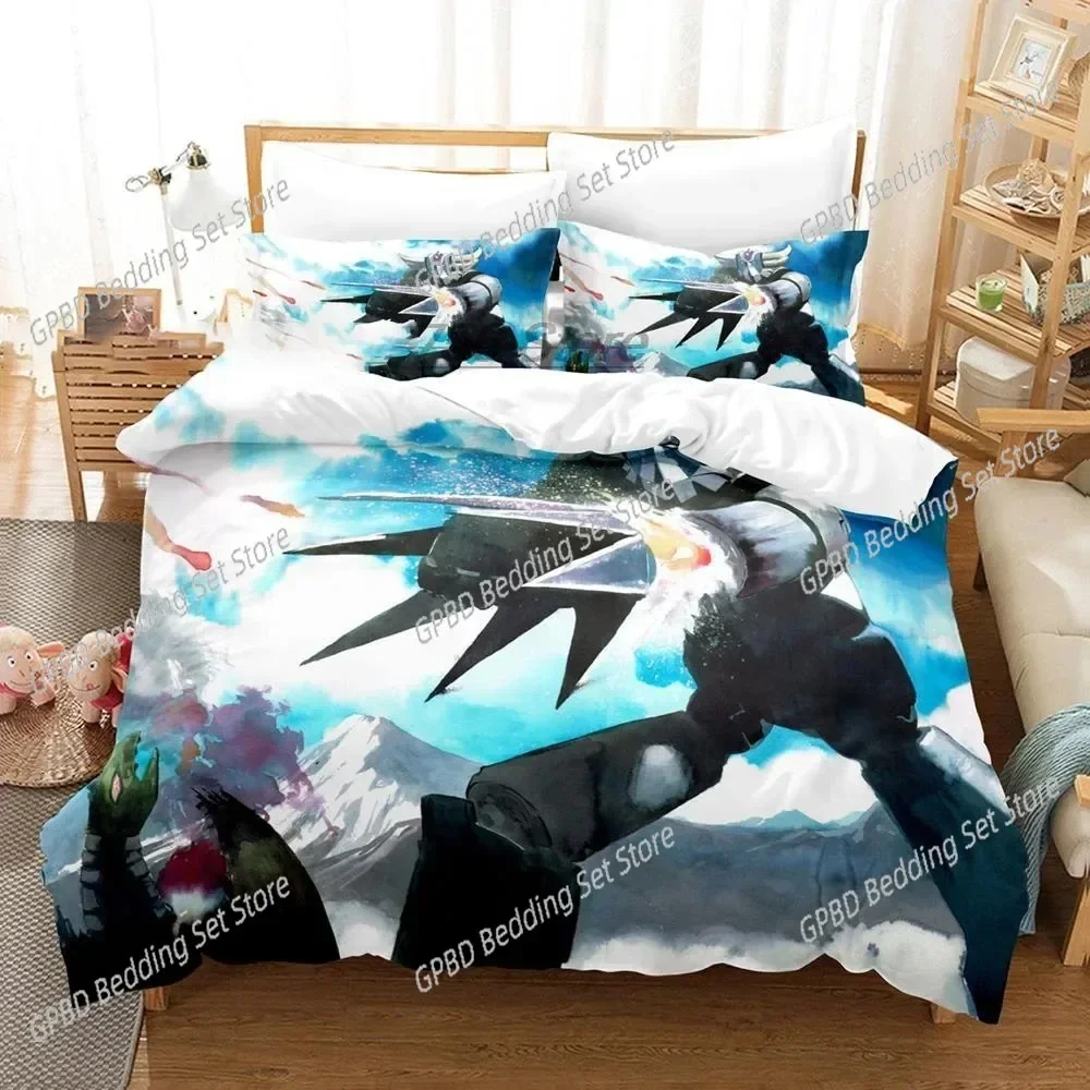 Anime Goldorak Grendizer UFO Robo Comfortable Duvet Quilt Cover Pillowcase Bedding Set Children Bedroom Decoration Home Textile