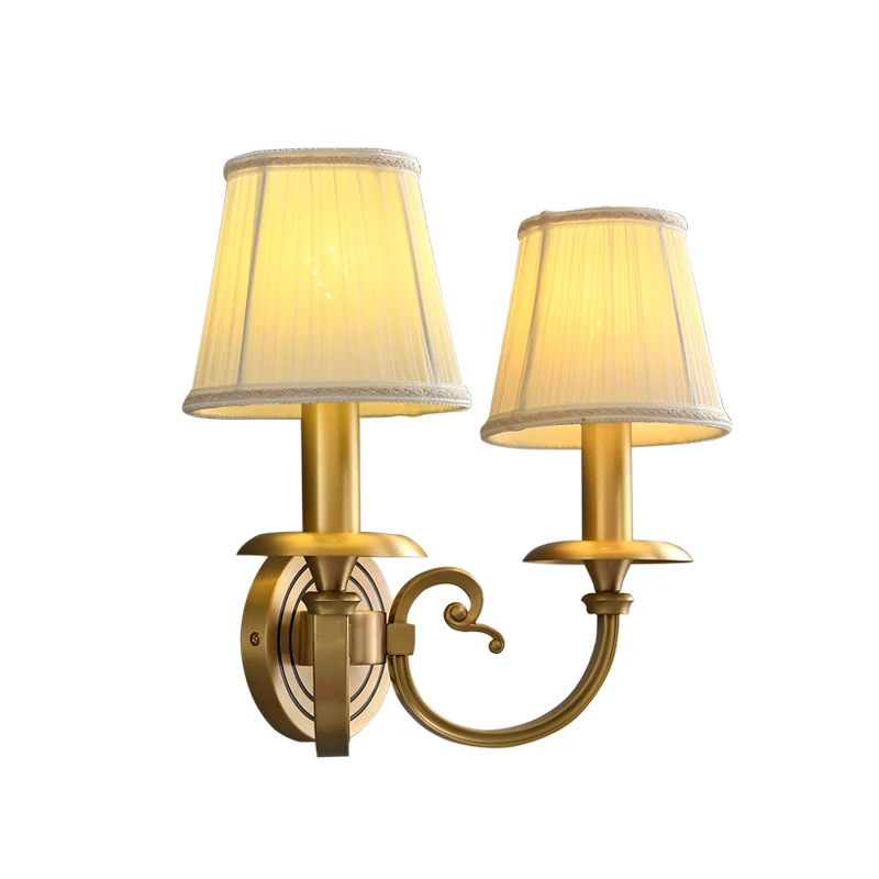 

Bedroom bedside wall lamp All copper antique corridor aisle atmosphere Advanced decorative wall lamp Study lamp