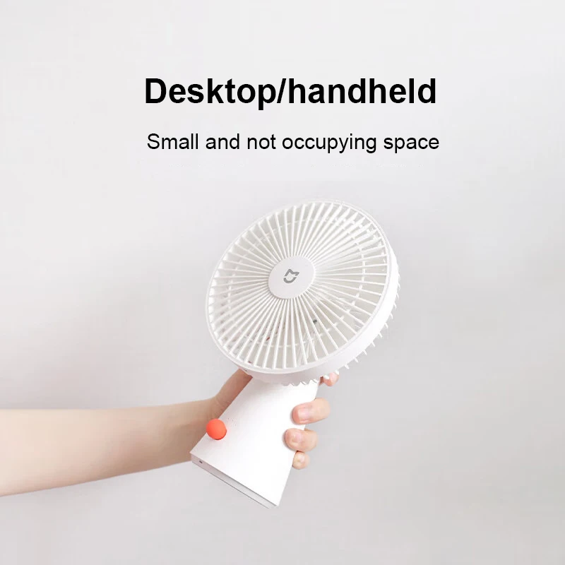 Xiaomi Mijia Portable Desk Fan USB Rechargeable Handheld Mini Electric Fans Cordless Air Cooling Small Fan 4 Gears Speed Mute