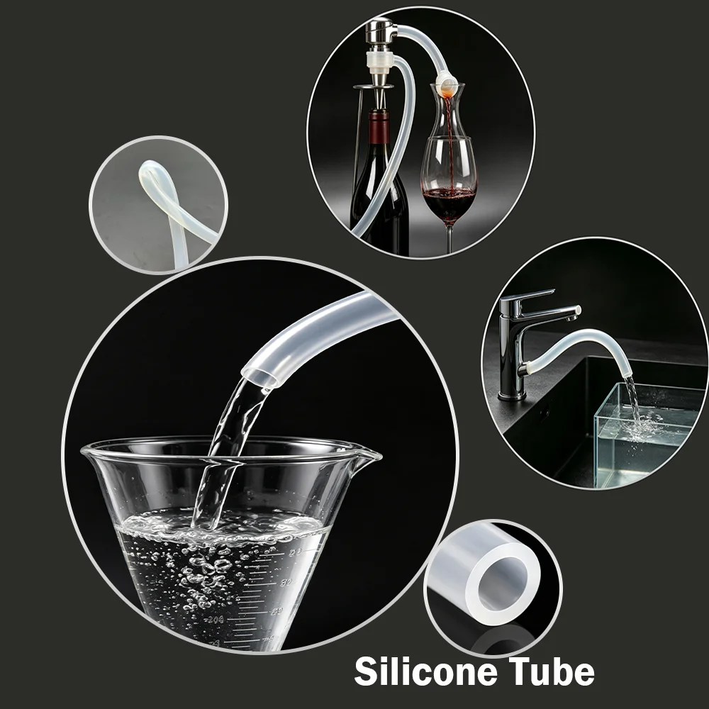Transparent Food Grade Silicone Tube2/3/4/5/6/7/8/9/10/11/12/13/15/16/18mm Flexible Garden Rubber Hose Aquarium Soft Tubing Pipe